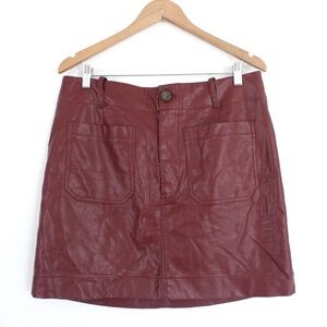 Maeve by Anthropologie The Colette Faux Leather Mini Skirt